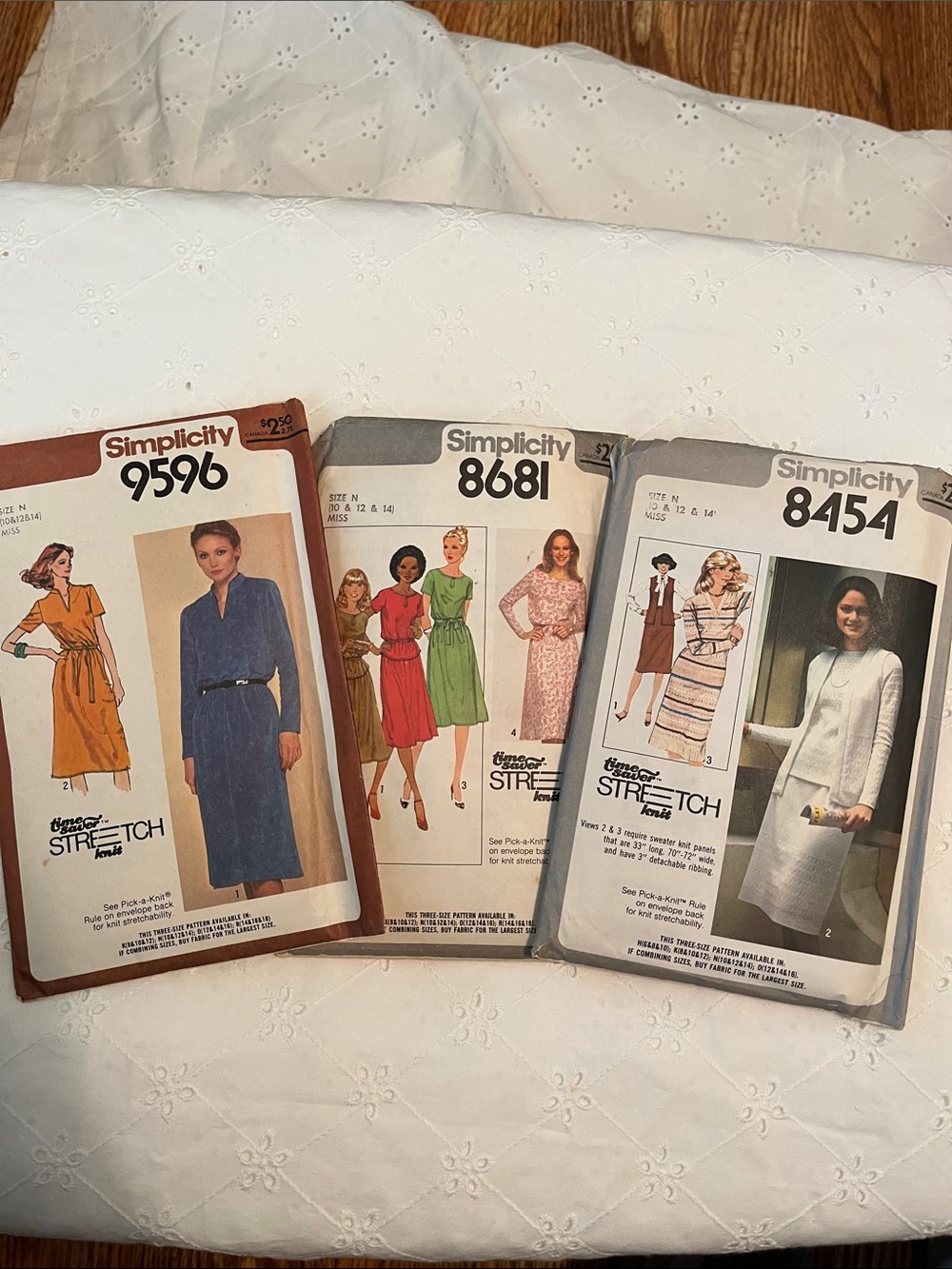 Vintage Simplicity Women's Midi Dress Patterns 8454-8681-9596  Used but Complete